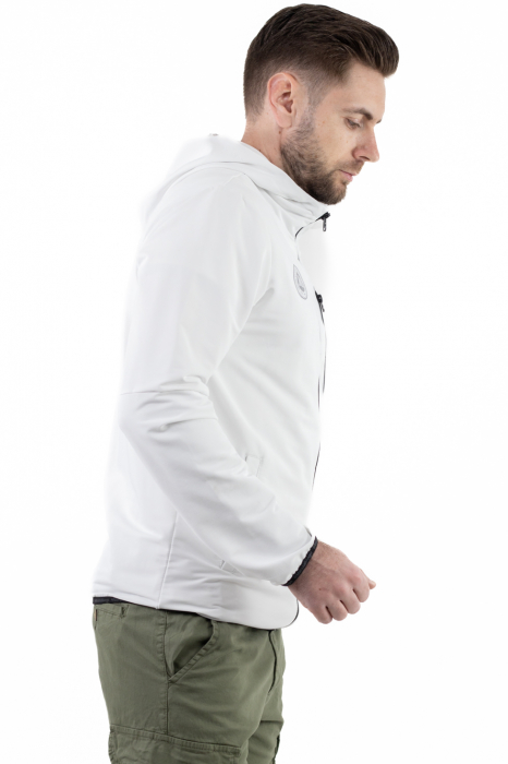 Bluza alba cu fermoar si gluga [5]