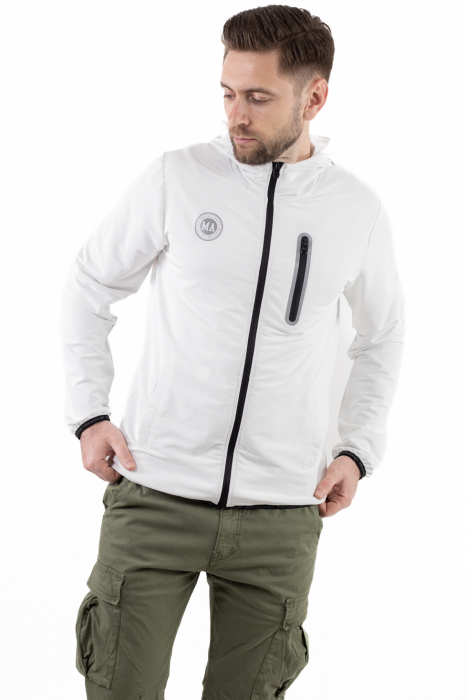 Bluza alba cu fermoar si gluga [4]