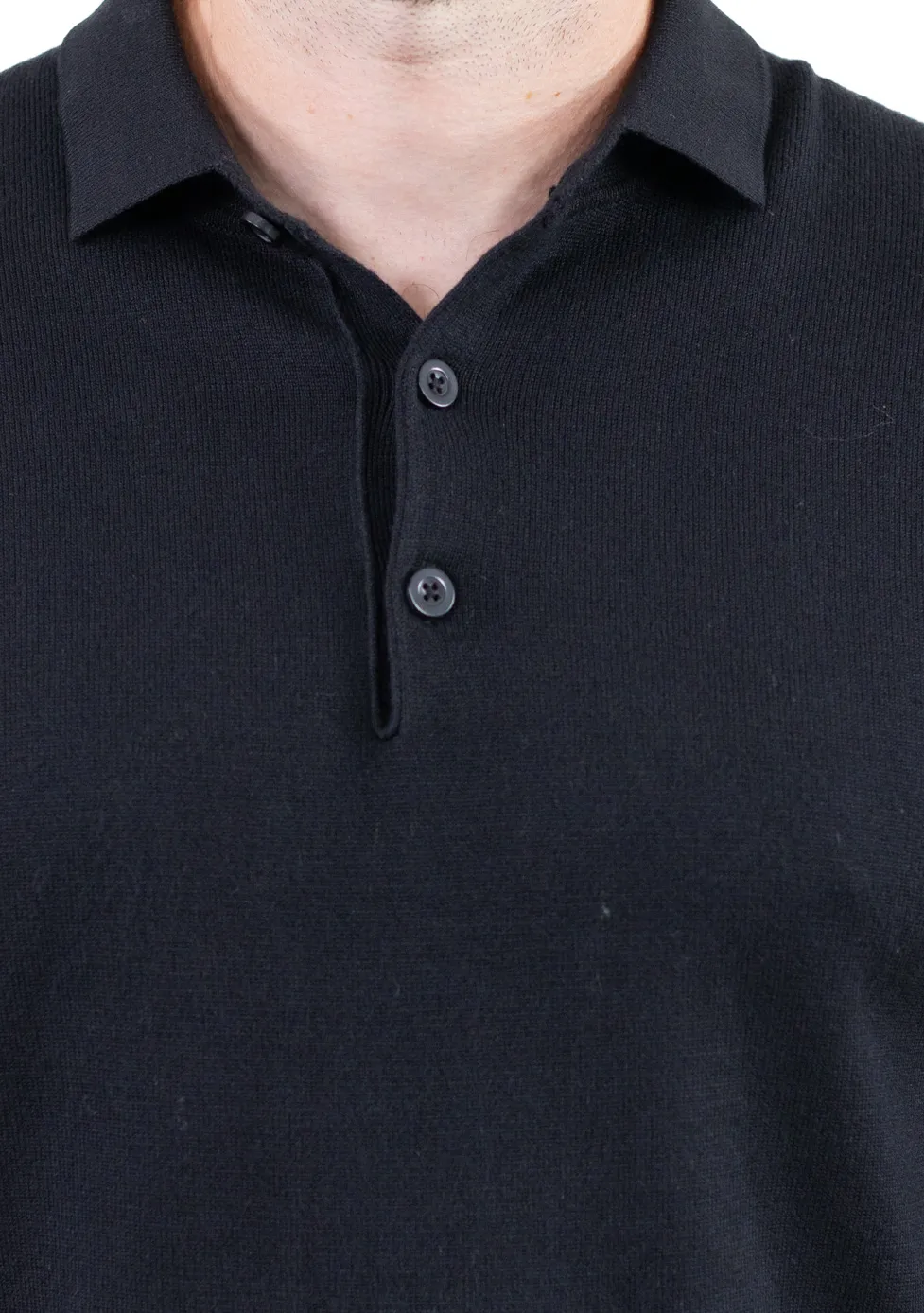 Pulover elegant tip polo pentru bărbați – negru [4]