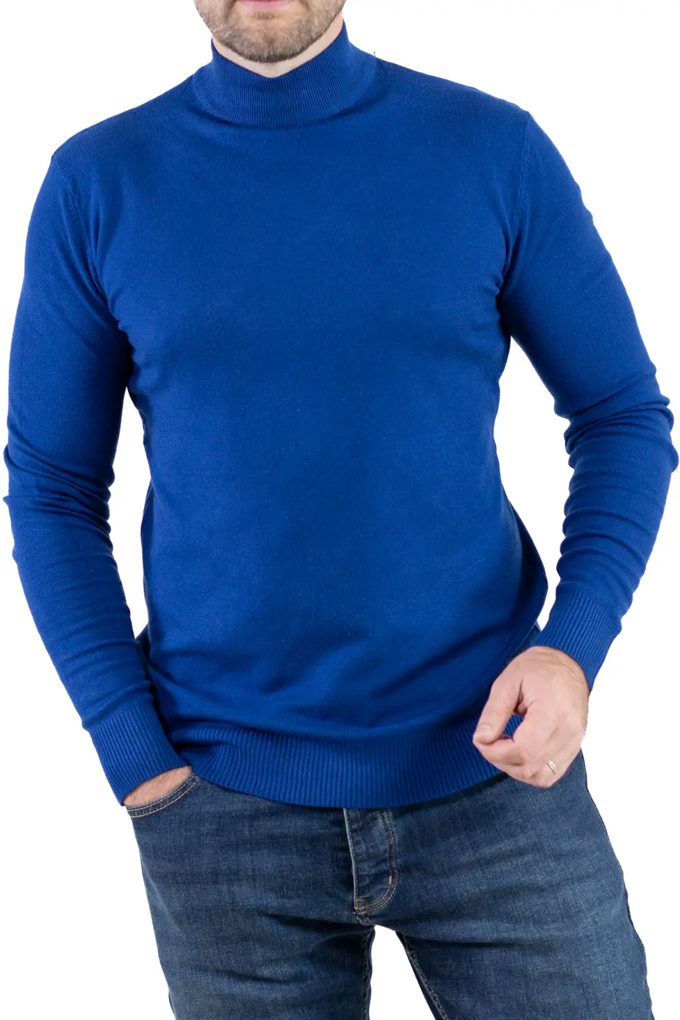 Maletă bărbați albastru royal cu guler semi-înalt – material fin și elastic [4]