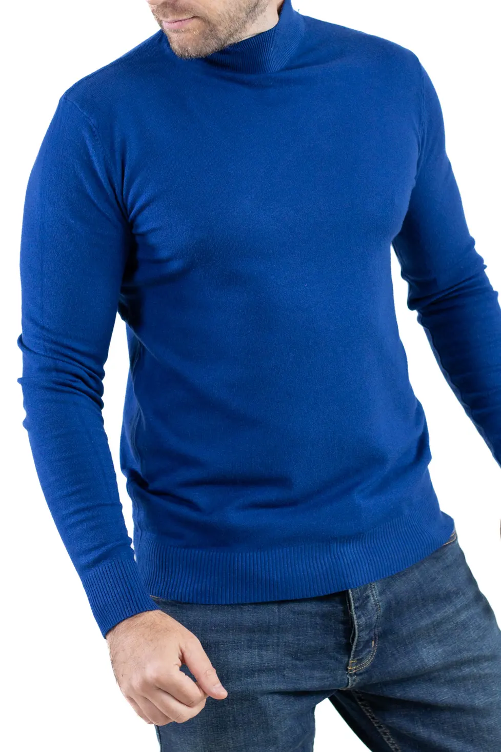 Maletă bărbați albastru royal cu guler semi-înalt – material fin și elastic [3]