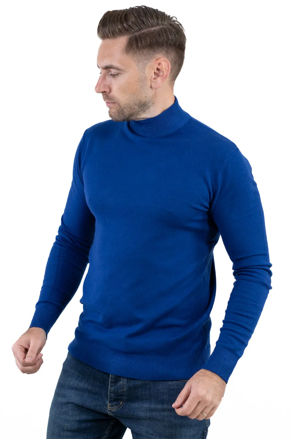 Maletă bărbați albastru royal cu guler semi-înalt – material fin și elastic [2]