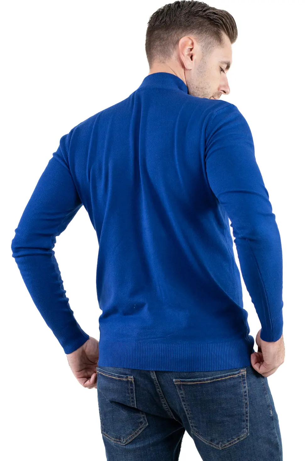 Maletă bărbați albastru royal cu guler semi-înalt – material fin și elastic [6]