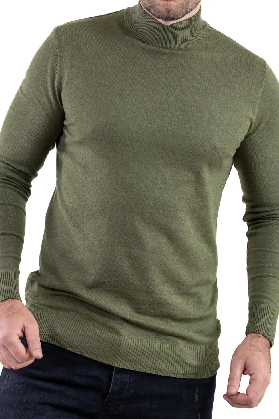 Maletă bărbați verde militar cu guler semi-înalt – material fin și elastic [5]