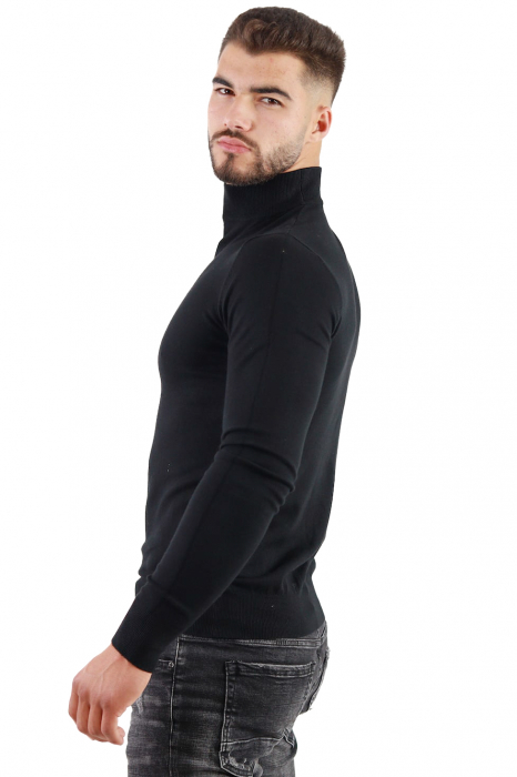 Maleta barbati cu guler semi inalt neagra [4]