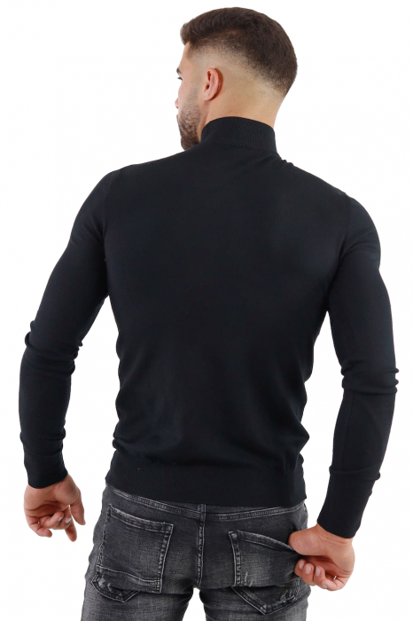 Maleta barbati cu guler semi inalt neagra [5]