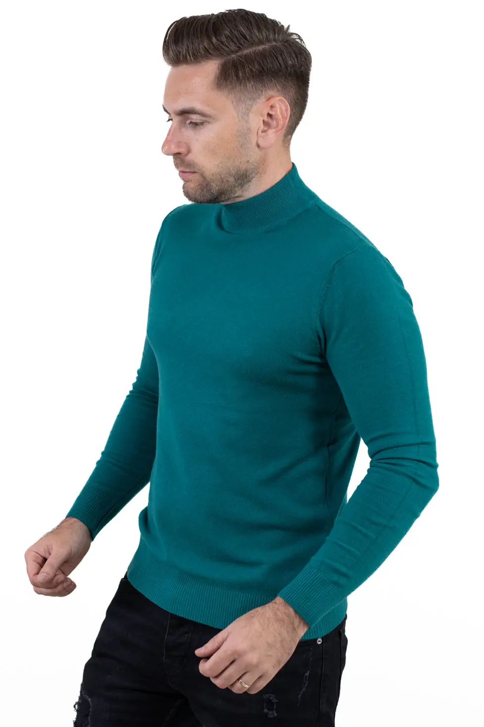 Maletă bărbați verde petrol cu guler semi-înalt – material fin și elastic [1]