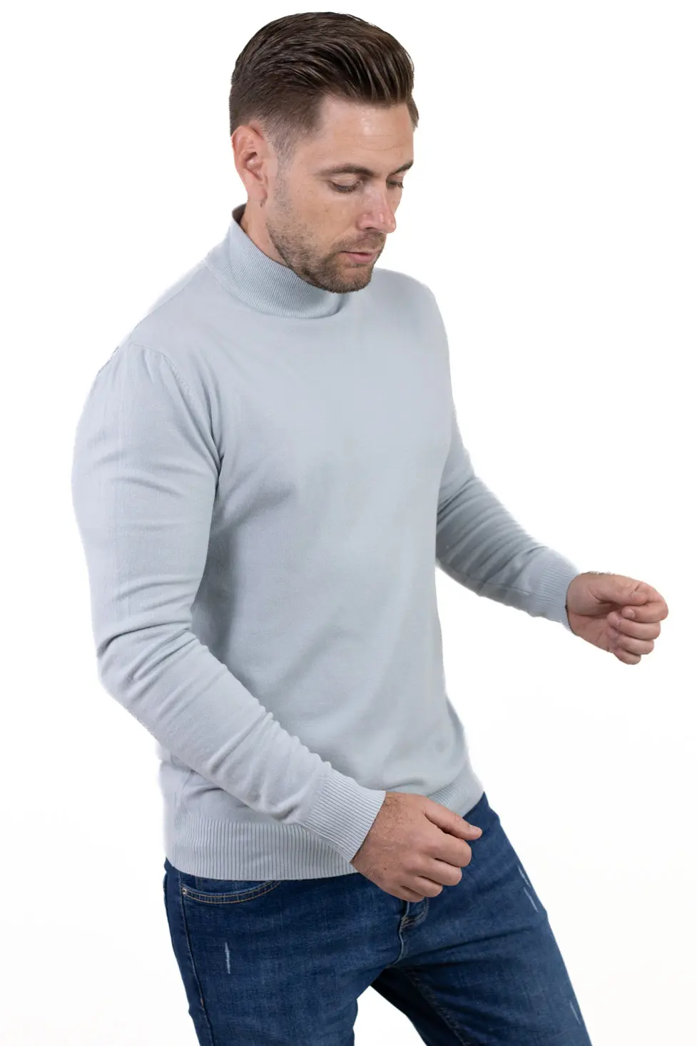 Maletă bărbați gri deschis cu guler semi-înalt – material fin și elastic [4]