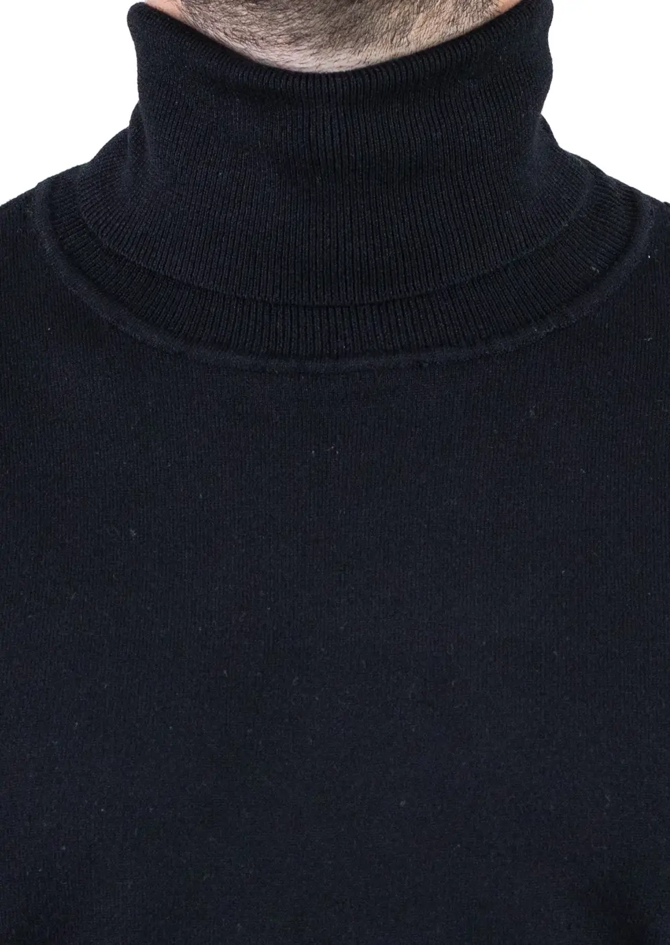 Maleta barbati regular fit cu guler inalt neagră [2]