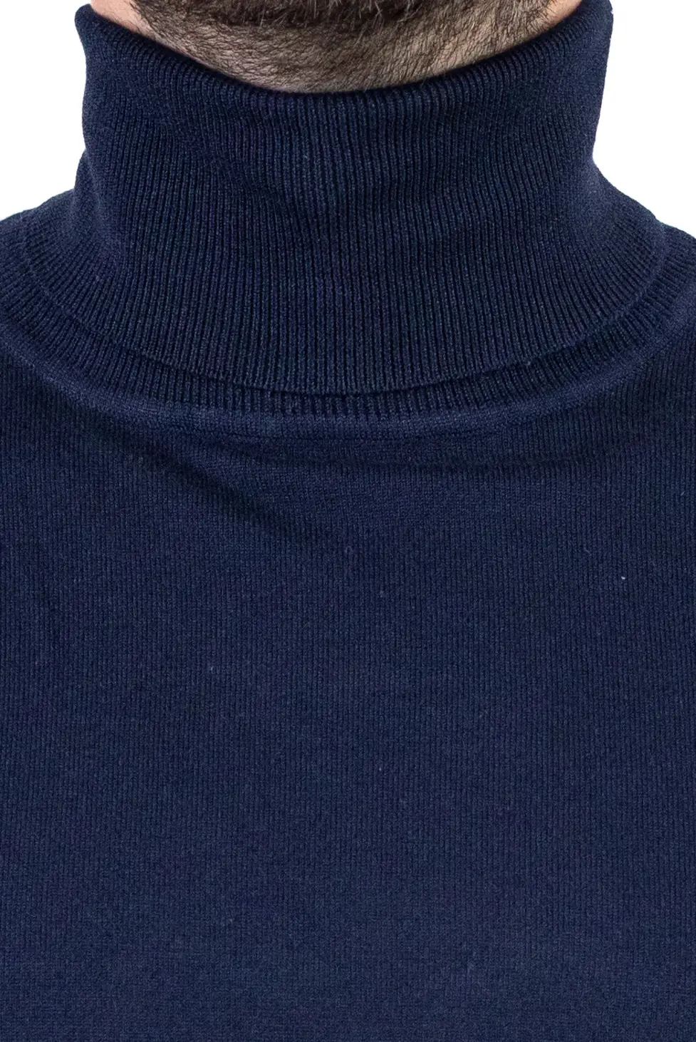 Maleta barbati regular fit cu guler inalt bleumarin [2]