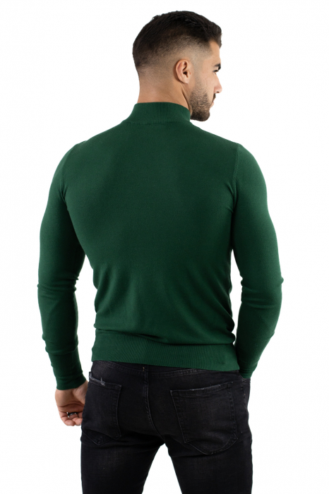 Maleta barbati verde cu guler semi inalt [3]
