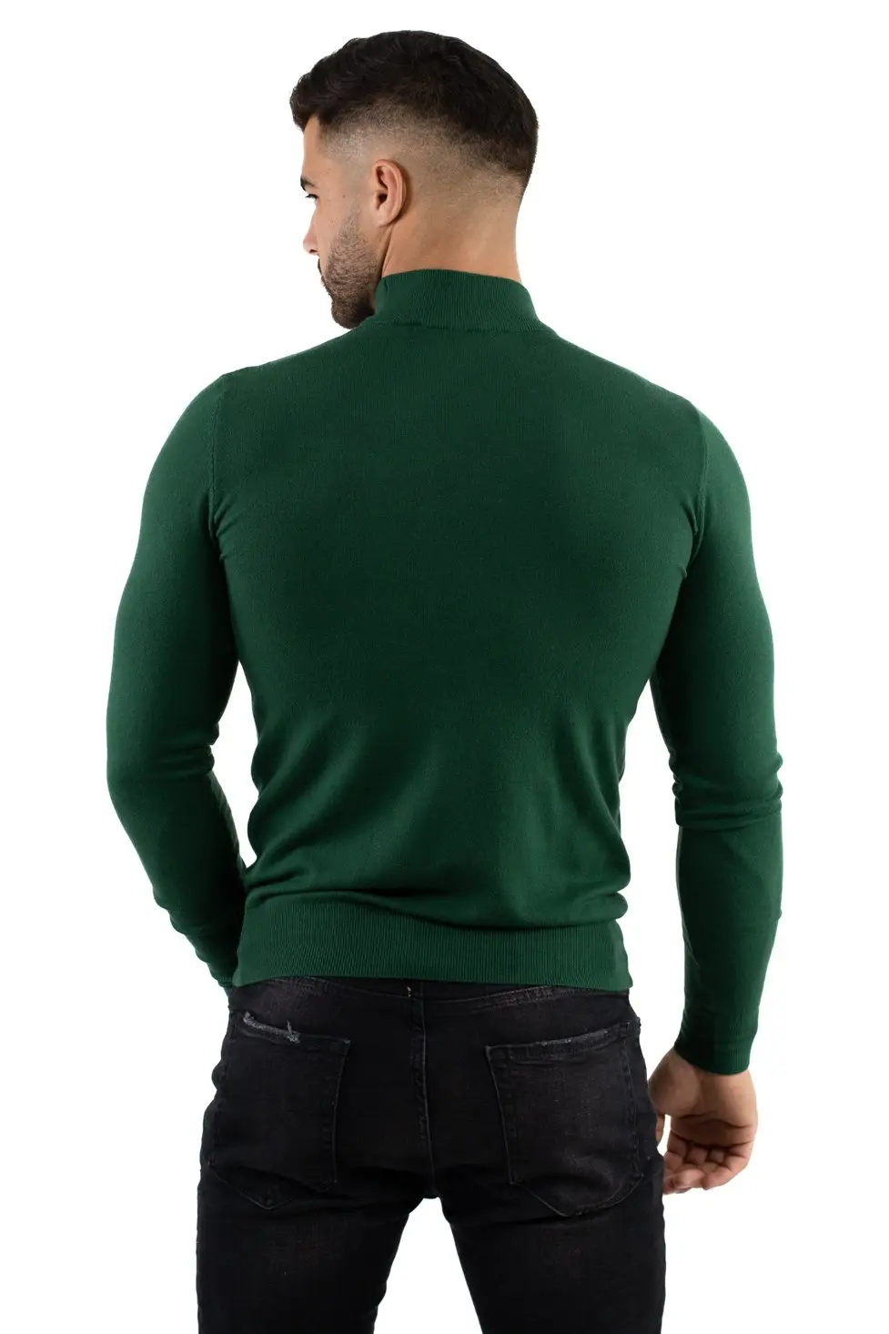 Maleta barbati verde cu guler semi inalt [5]