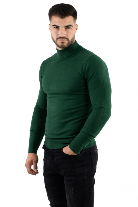 Maleta barbati verde cu guler semi inalt [4]