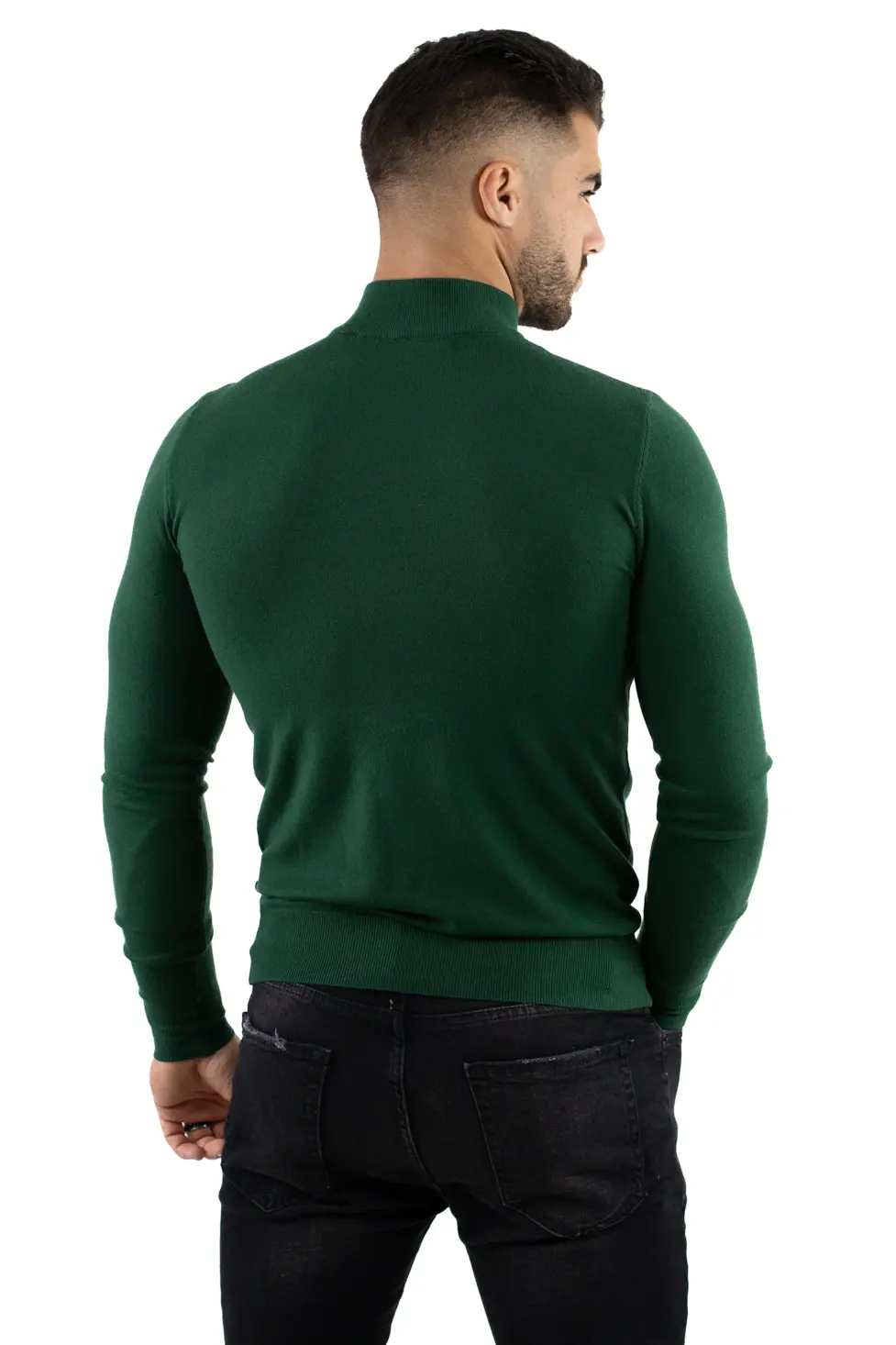 Maleta barbati verde cu guler semi inalt [6]