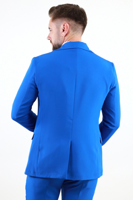 Sacou albastru barbati 4 nasturi slim fit [4]