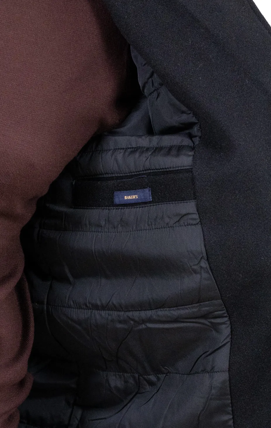 Palton barbati elegant negru cu interior matlasat [4]