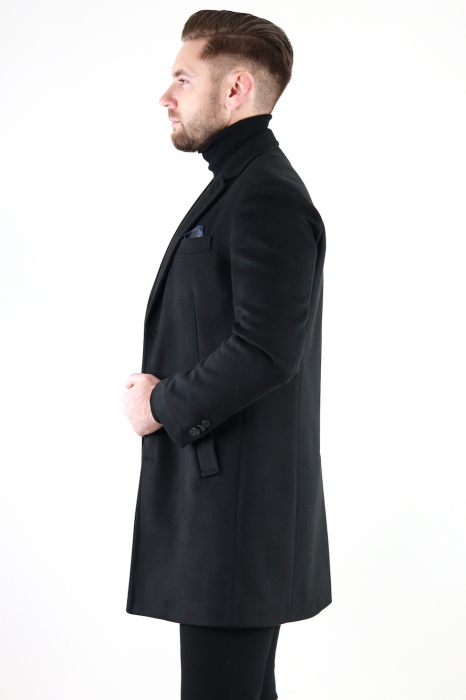 Palton barbati negru premium slim fit [2]