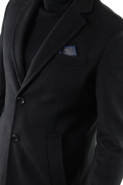 Palton barbati negru premium slim fit [6]
