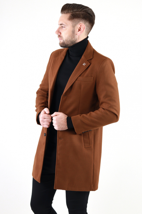 Palton barbati maro premium slim fit [6]