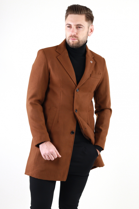 Palton barbati maro premium slim fit [5]