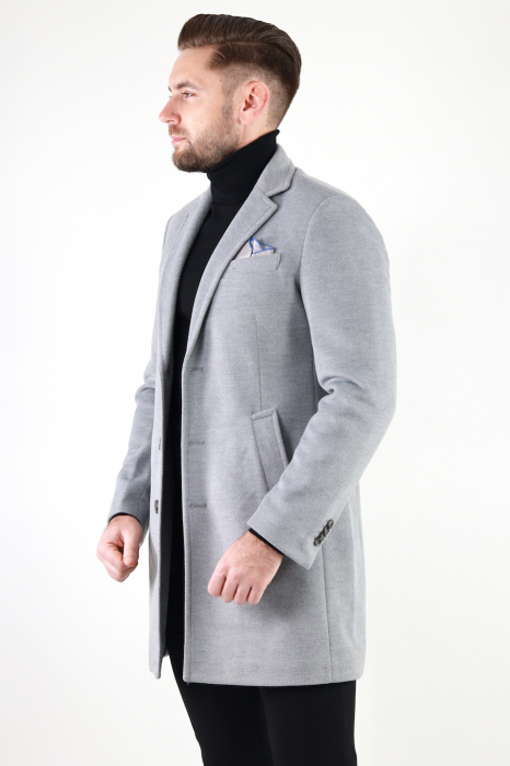 Palton barbati gri premium slim fit [2]