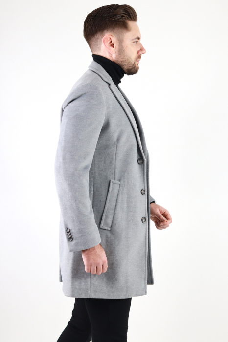 Palton barbati gri premium slim fit [3]