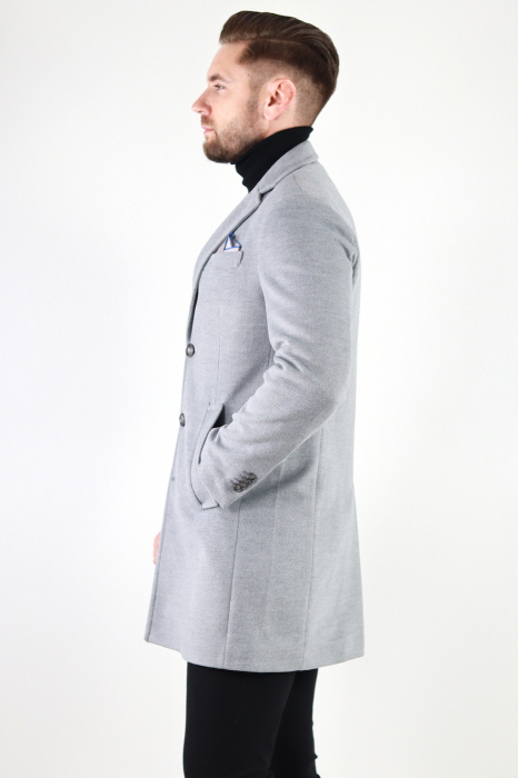 Palton barbati gri premium slim fit [7]