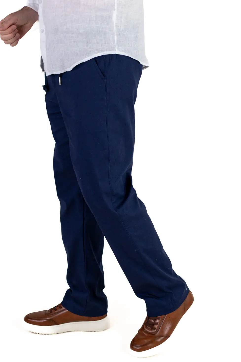 Pantaloni bleumarin regular fit bumbac de vară [5]