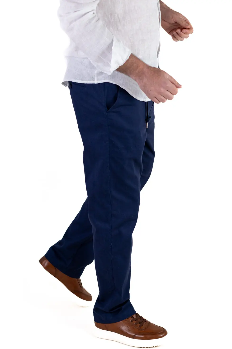 Pantaloni bleumarin regular fit bumbac de vară [3]