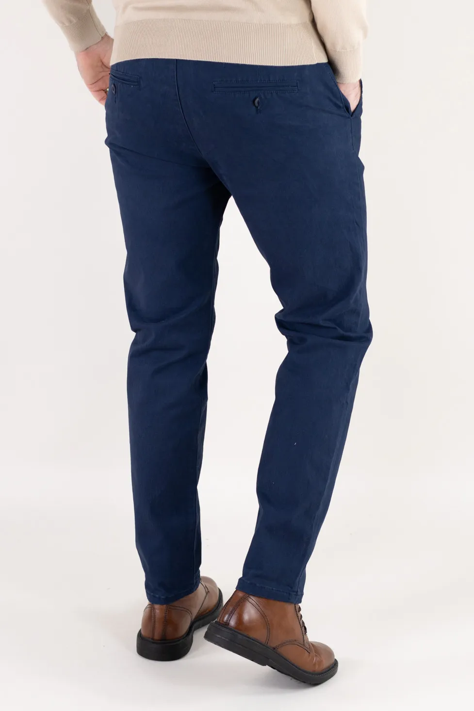 Pantaloni bărbați chino groși bleumarin [6]
