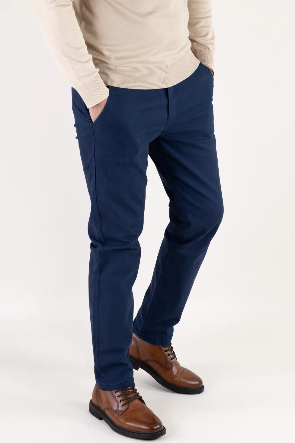 Pantaloni bărbați chino groși bleumarin [3]