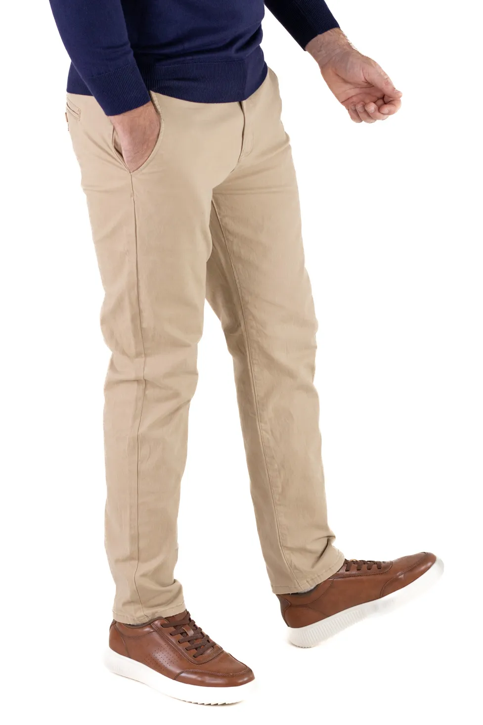 Pantaloni bărbați chino groși camel [3]