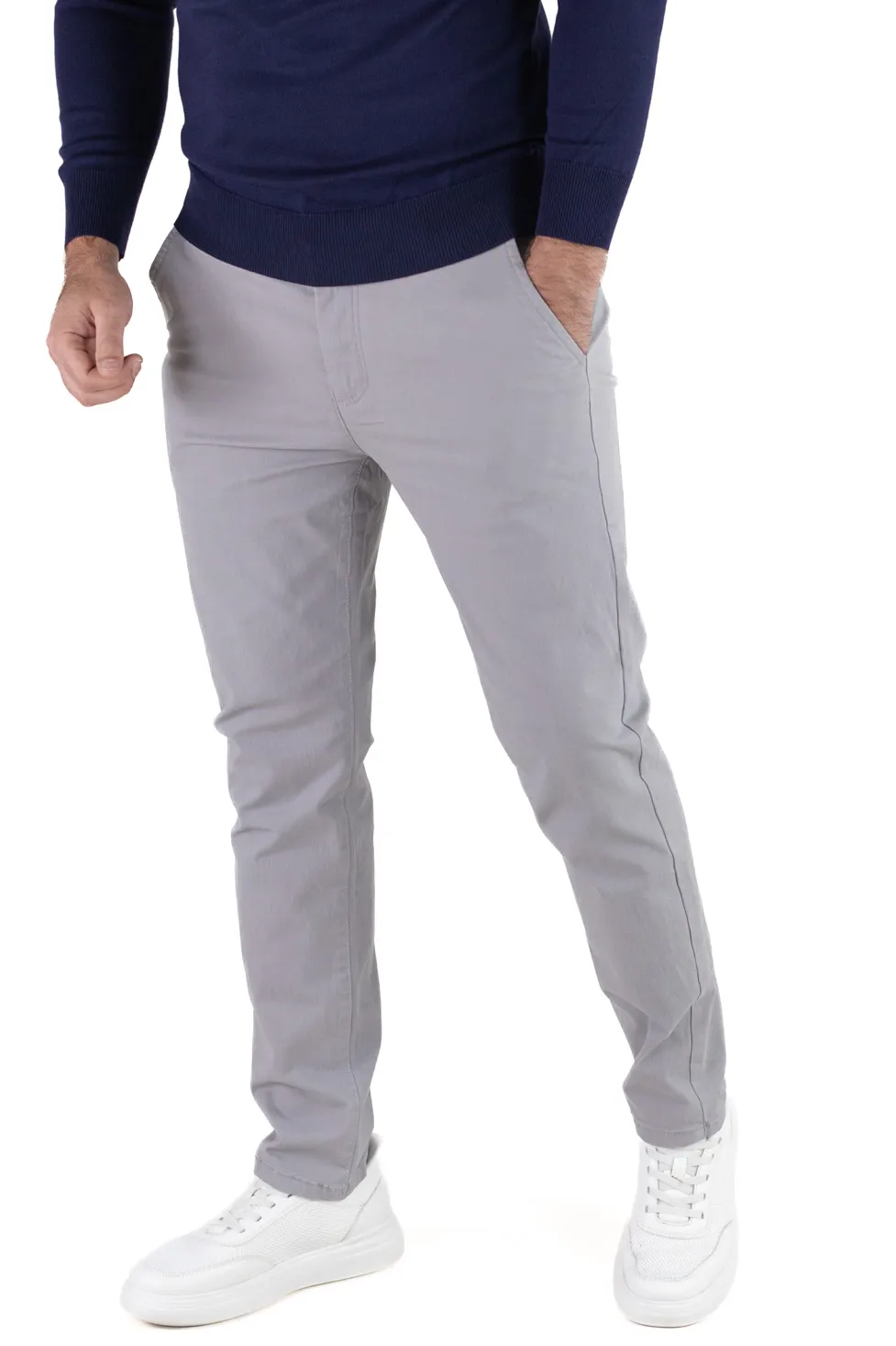 Pantaloni bărbați chino groși gri [3]