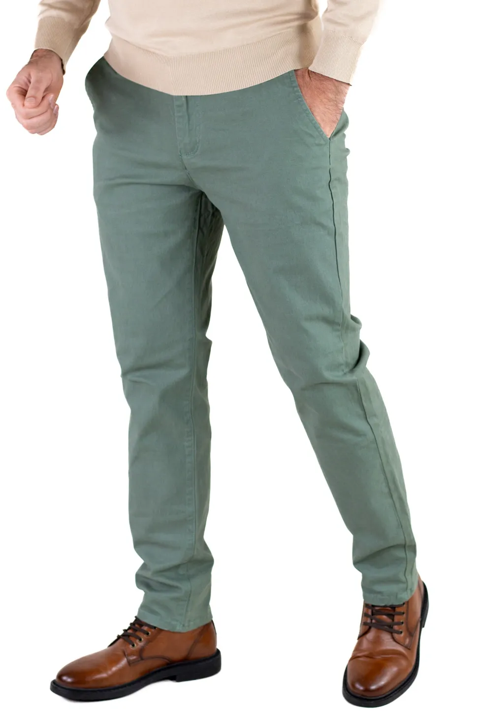 Pantaloni bărbați chino groși verzi [5]