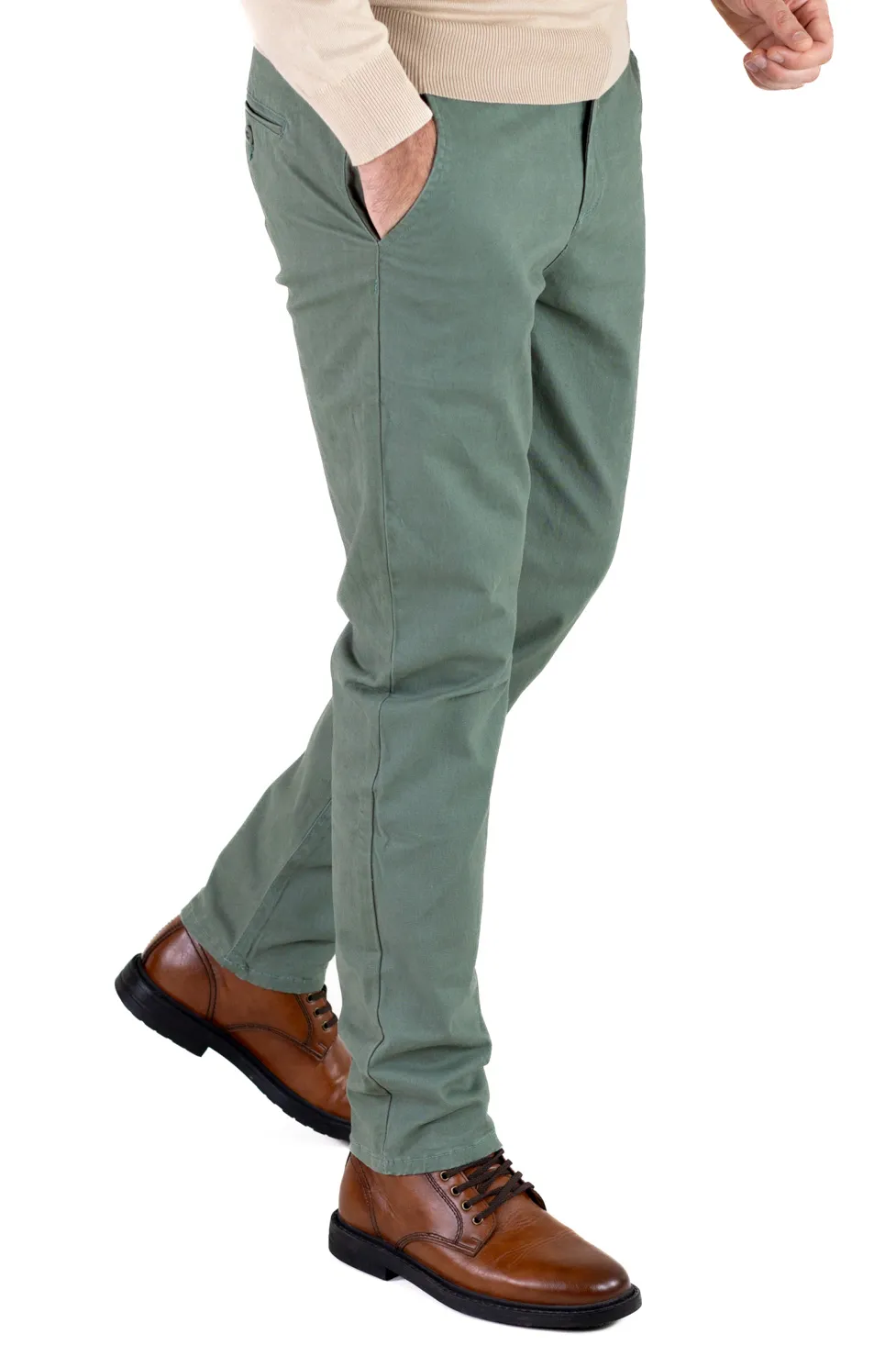 Pantaloni bărbați chino groși verzi [7]