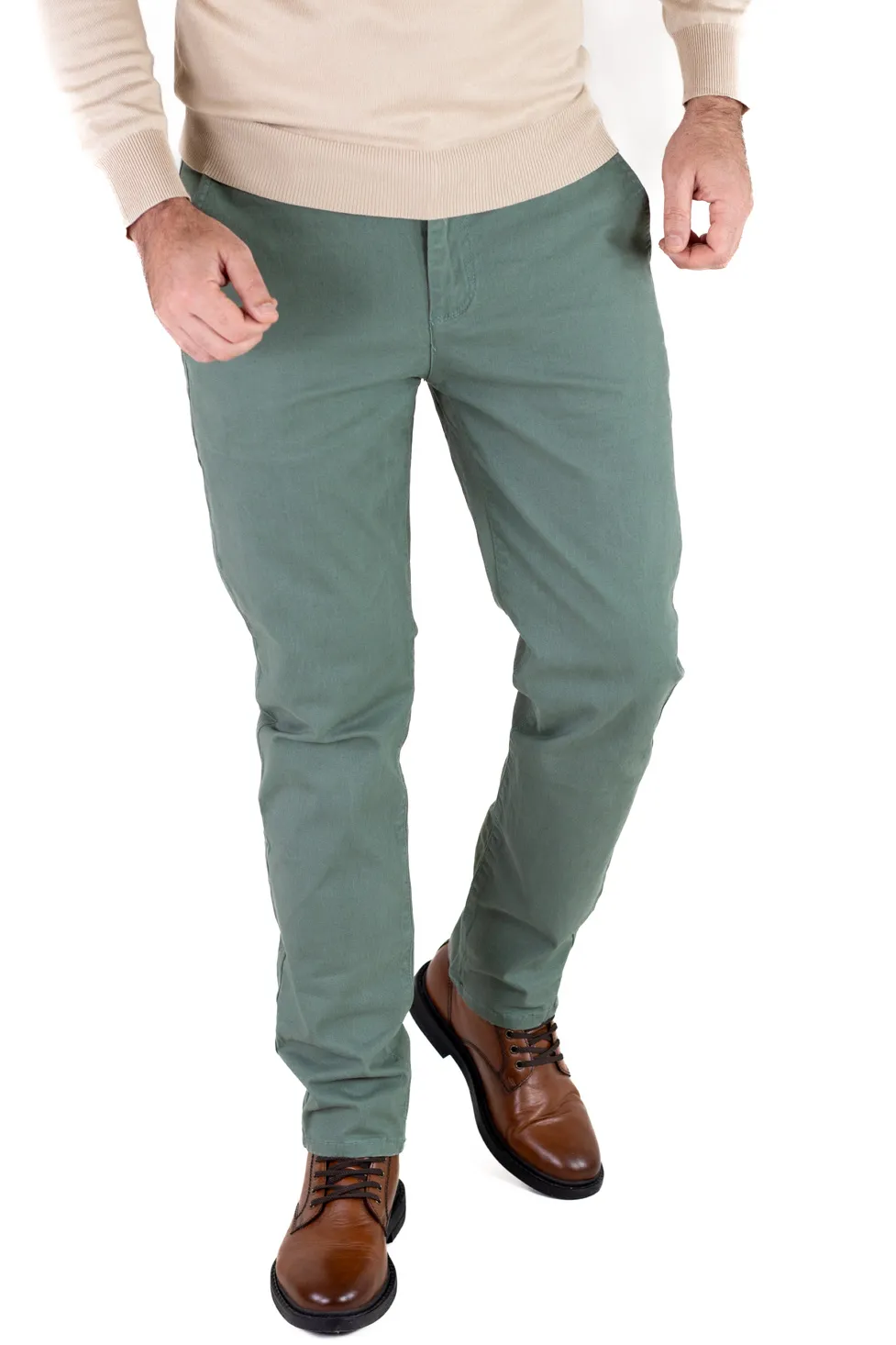 Pantaloni bărbați chino groși verzi [3]