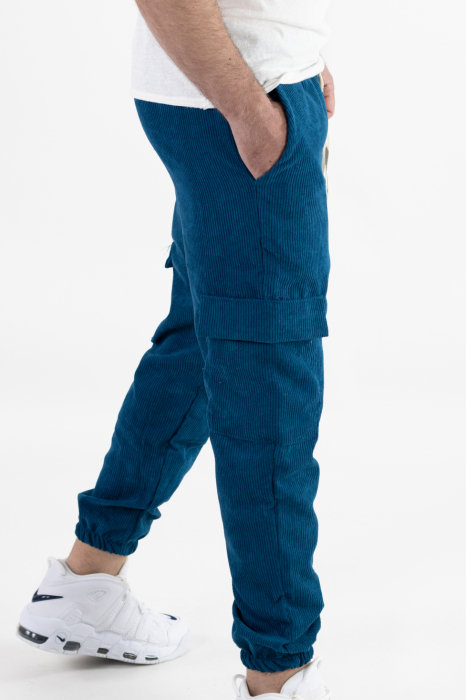 Pantaloni barbati cargo reiati bleumarin [9]