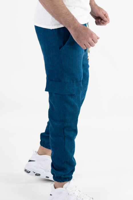 Pantaloni barbati cargo reiati bleumarin [6]