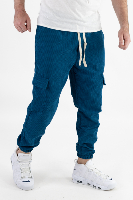 Pantaloni barbati cargo reiati bleumarin [2]