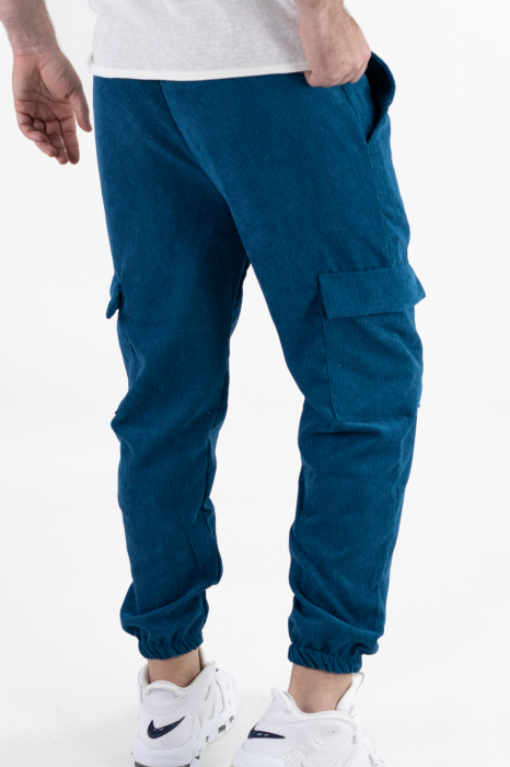 Pantaloni barbati cargo reiati bleumarin [8]