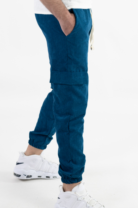 Pantaloni barbati cargo reiati bleumarin [3]
