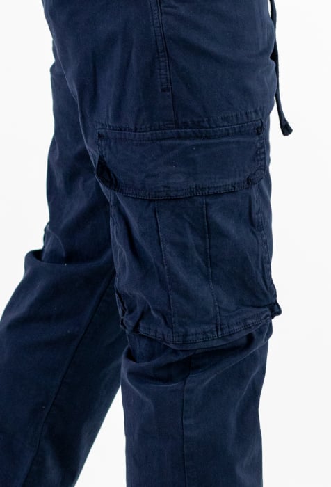 Pantaloni bleumarin cargo cu buzunare regular fit [4]