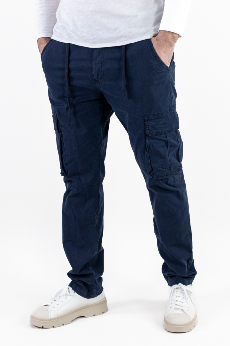Pantaloni bleumarin cargo cu buzunare regular fit [2]