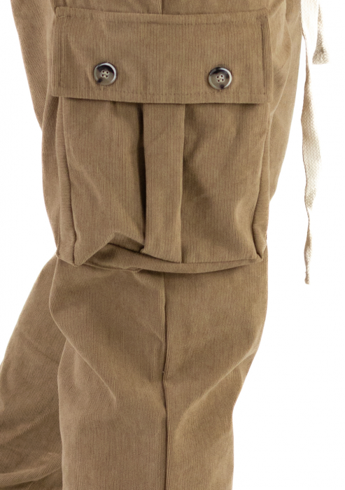 Pantaloni cargo bej material reiat [9]