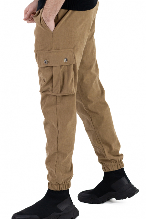 Pantaloni cargo bej material reiat [10]