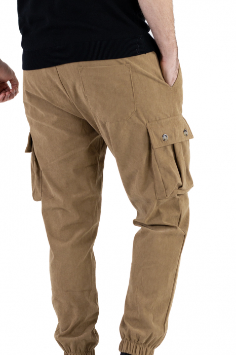 Pantaloni cargo bej material reiat [8]