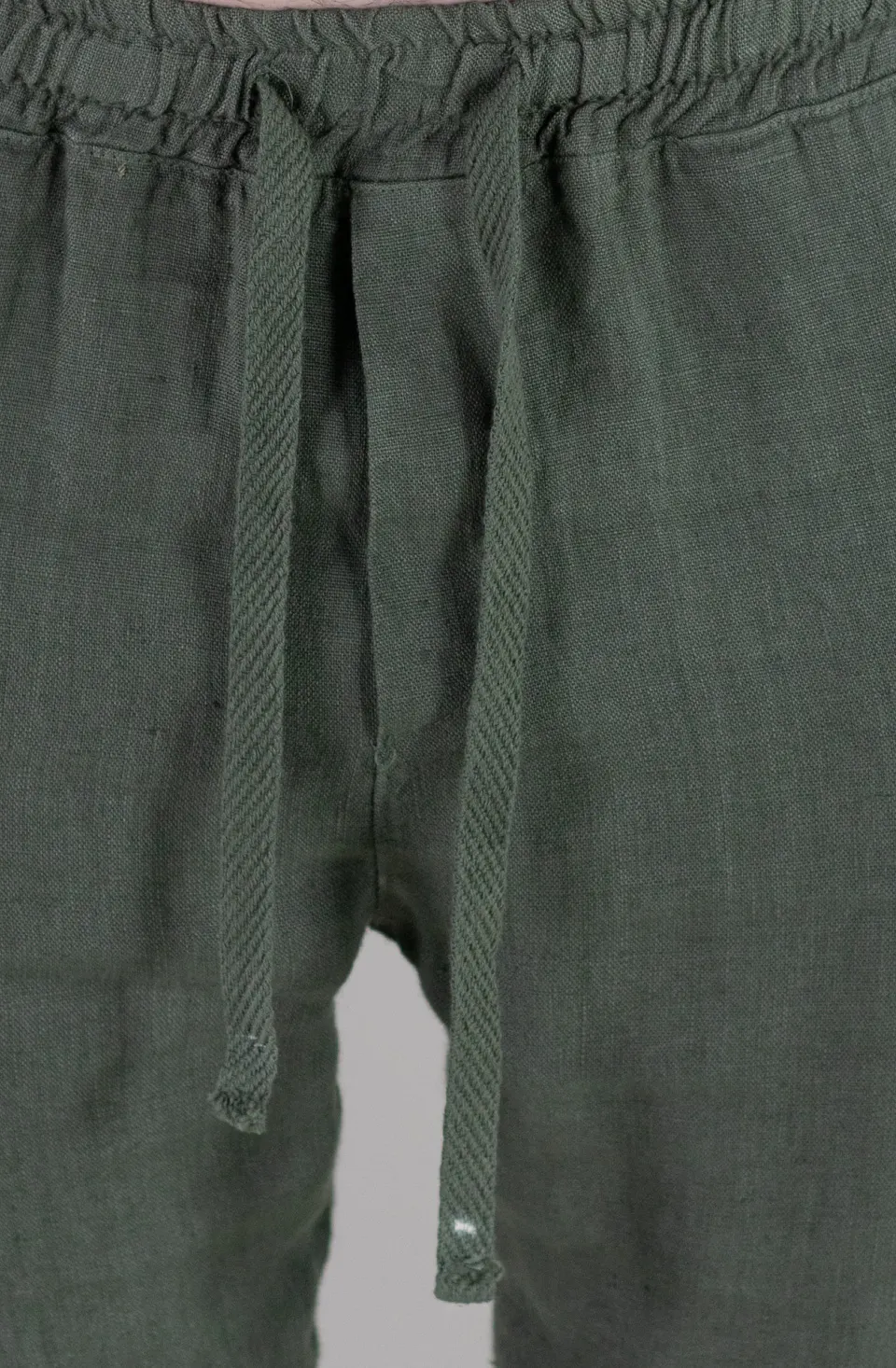 Pantaloni verzi din in 100% conici – Made in Italy [9]