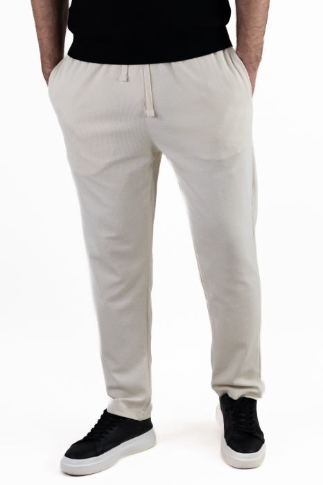 Pantaloni crem casual din tricot [4]