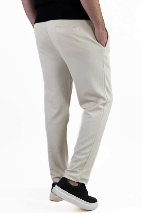 Pantaloni crem casual din tricot [5]