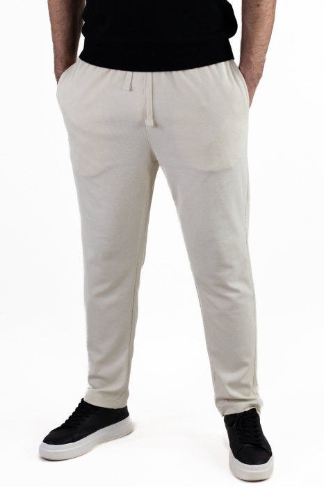 Pantaloni crem casual din tricot [7]